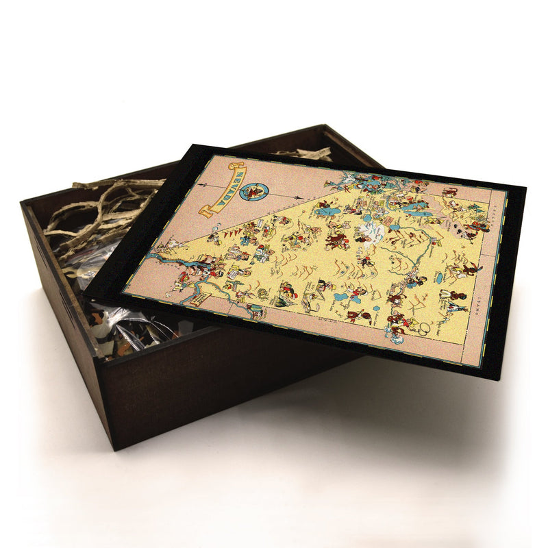 NEVADA Wooden Puzzle | Vintage Pictorial Map | Adult Jigsaw Puzzles