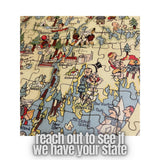 NEW HAMPSHIRE Wooden Puzzle | Vintage Pictorial Map | Adult Jigsaw Puzzles