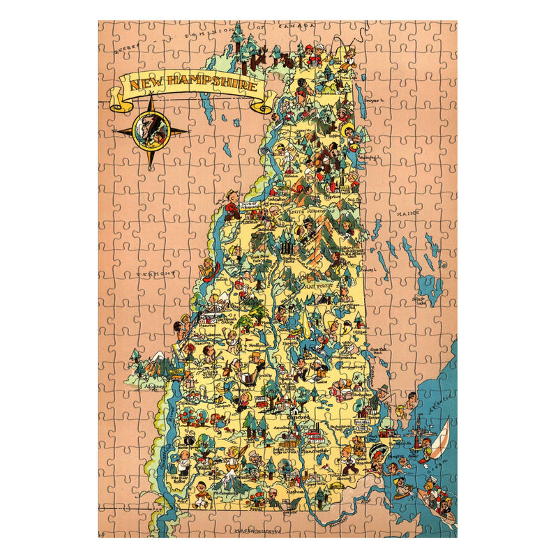 NEW HAMPSHIRE Wooden Puzzle | Vintage Pictorial Map | Adult Jigsaw Puzzles
