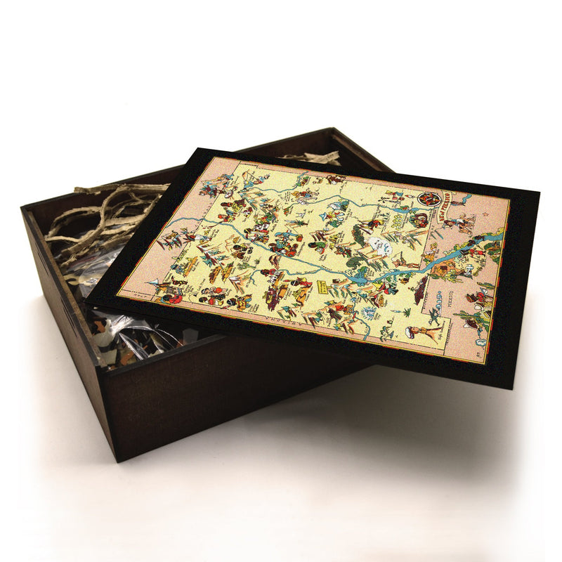 NEW MEXICO Wooden Puzzle | Vintage Pictorial Map | Adult Jigsaw Puzzles