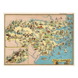 NORTH CAROLINA Wooden Puzzle | Vintage Pictorial Map | Adult Jigsaw Puzzles