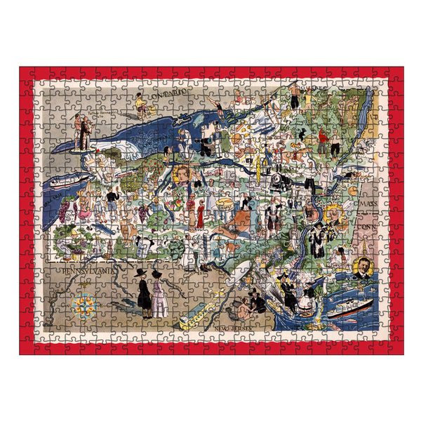 Antique NEW YORK State Map | Wooden Puzzle | Adult Jigsaw | Unique gifts | Map Collector gifts