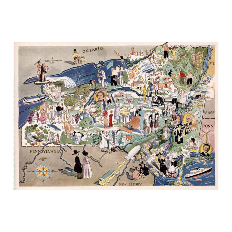 Antique NEW YORK State Map | Wooden Puzzle | Adult Jigsaw | Unique gifts | Map Collector gifts