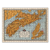 Vintage NOVA SCOTIA Map Puzzle | Nova Scotia Wooden Jigsaw | Halifax Wall Art | Canada Old Map | Poster Vintage