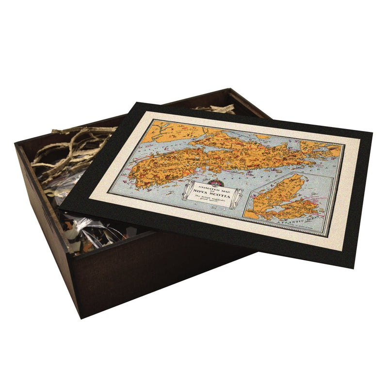 Vintage NOVA SCOTIA Map Puzzle | Nova Scotia Wooden Jigsaw | Halifax Wall Art | Canada Old Map | Poster Vintage