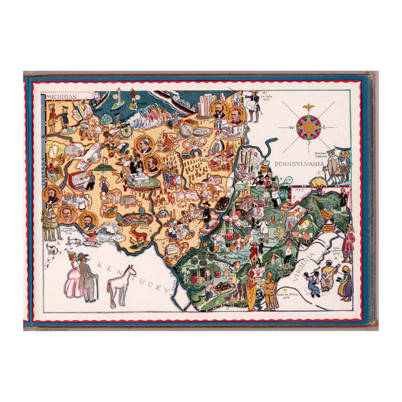 Antique OHIO State Map | Wooden Puzzle | Adult Jigsaw | Unique gifts | Map Collector gifts