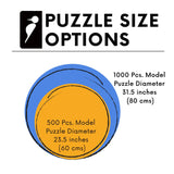 Personalized ROUND wooden puzzle, up to 1000 pieces!