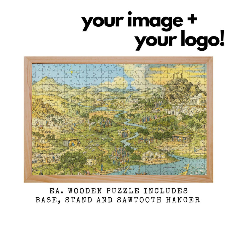 Promotional Wooden Puzzles - Personalized With Your Logo | 100 jigsaw Pieces | Pack of 10