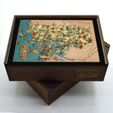 RHODE ISLAND Wooden Puzzle | Vintage Pictorial Map | Adult Jigsaw Puzzles