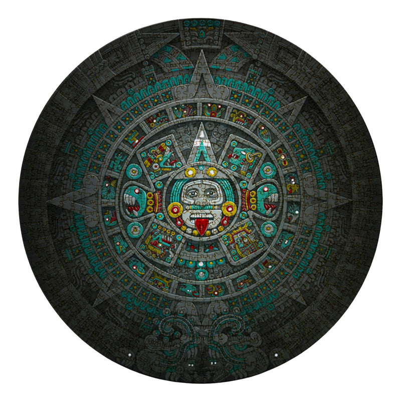 Round Wooden Puzzle "AZTEC CALENDAR" | 23 inches 550 pcs | Adult Jigsaw Puzzles