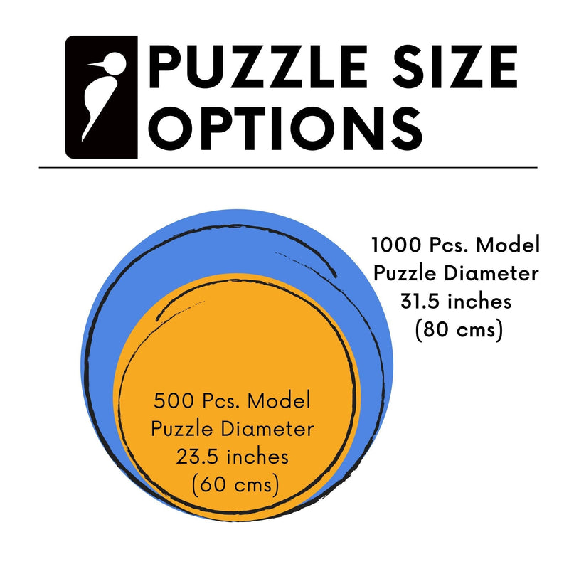 Round AZTEC Wooden Puzzle, 31 inches 1000 pcs