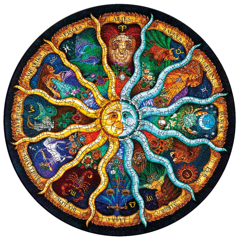 Round Wooden Puzzle "ZODIAC" | 31 inches 1000 pcs | Adult Jigsaw Puzzles