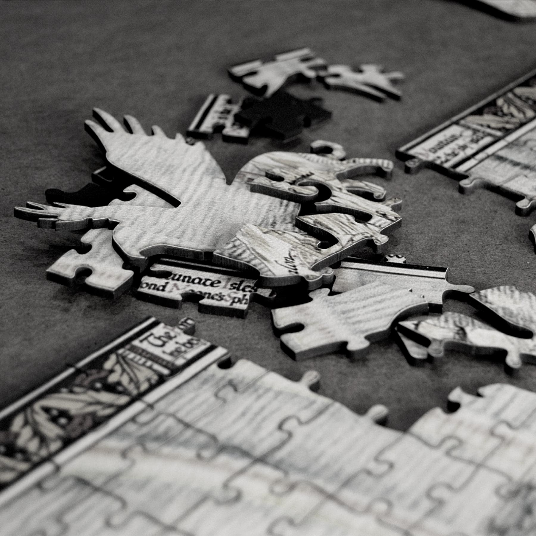 High-quality wooden jigsaw puzzle featuring Pablo Picasso’s Guernica, meticulously crafted with eco-friendly wood composite. A collectible puzzle for art lovers, available in multiple sizes.