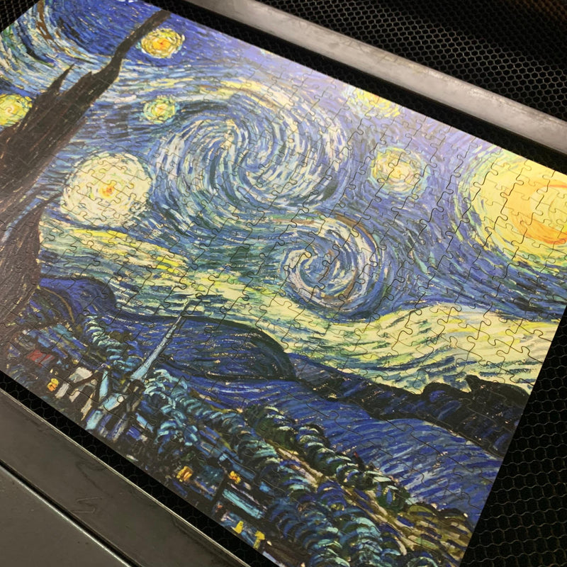 Wooden Puzzle "The Starry Night", Van Gogh painting