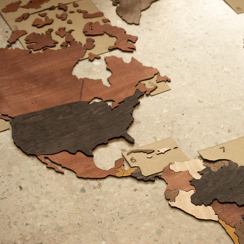 World Map on Wooden Wall