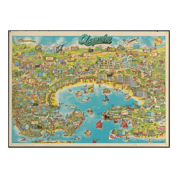 ACAPULCO Bay Vintage Map | Wooden Puzzle | Adult Jigsaw | Map Collector gifts