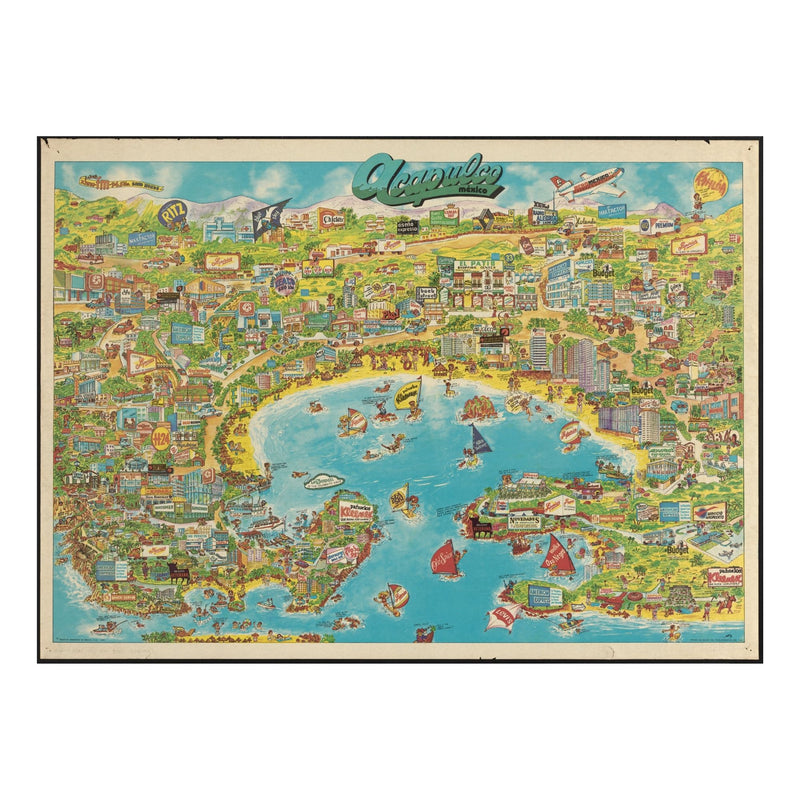 ACAPULCO Bay Vintage Map | Wooden Puzzle | Adult Jigsaw | Map Collector gifts