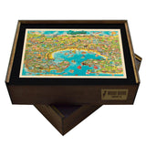 ACAPULCO Bay Vintage Map | Wooden Puzzle | Adult Jigsaw | Map Collector gifts