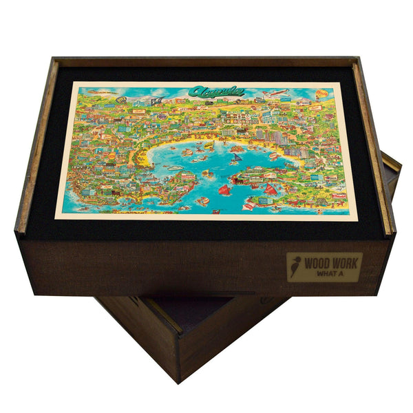 ACAPULCO Bay Vintage Map | Wooden Puzzle | Adult Jigsaw | Map Collector gifts