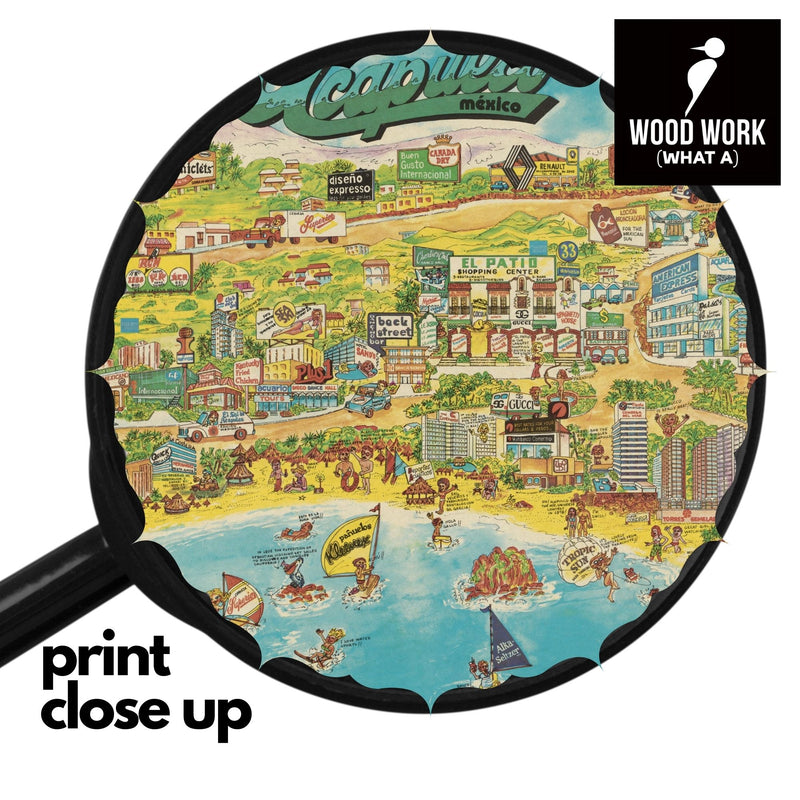 ACAPULCO Bay Vintage Map | Wooden Puzzle | Adult Jigsaw | Map Collector gifts