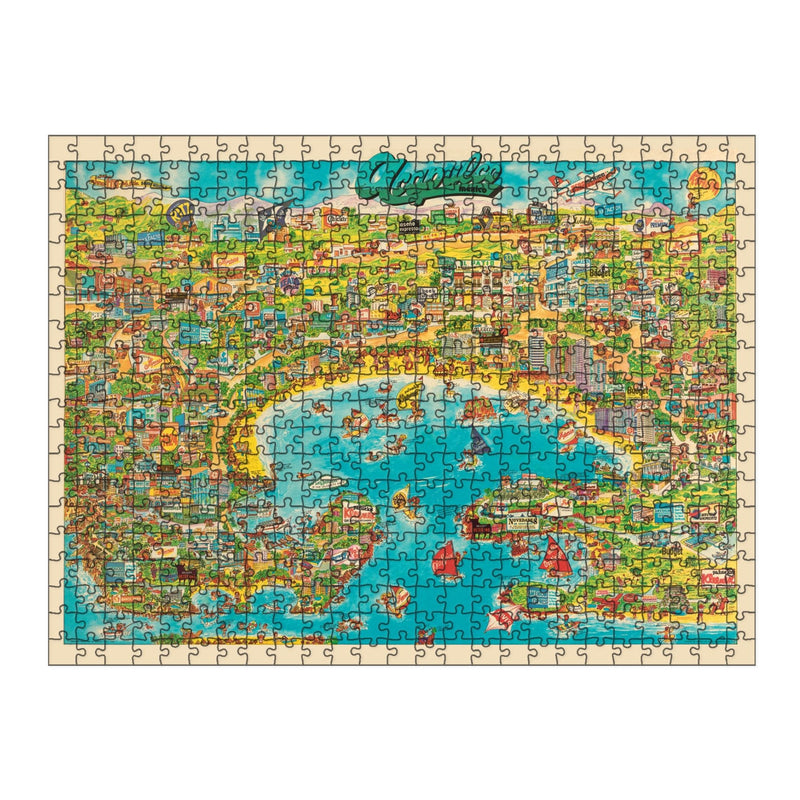 ACAPULCO Bay Vintage Map | Wooden Puzzle | Adult Jigsaw | Map Collector gifts