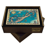 Vintage BERMUDA Islands Pictorial Map | Wooden Puzzle | Adult Jigsaw | Map Collector gift