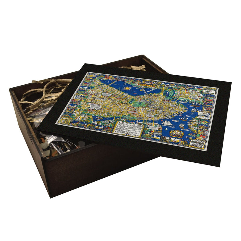 Antique BOSTON Map | Wooden Puzzle | Adult Jigsaw | Map Collector gift