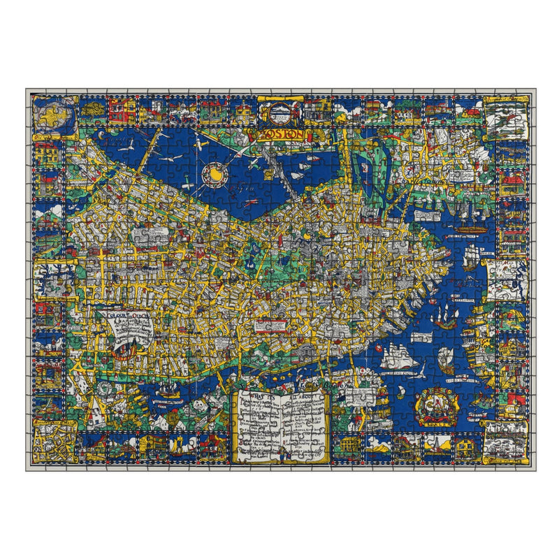 Antique BOSTON Map | Wooden Puzzle | Adult Jigsaw | Map Collector gift