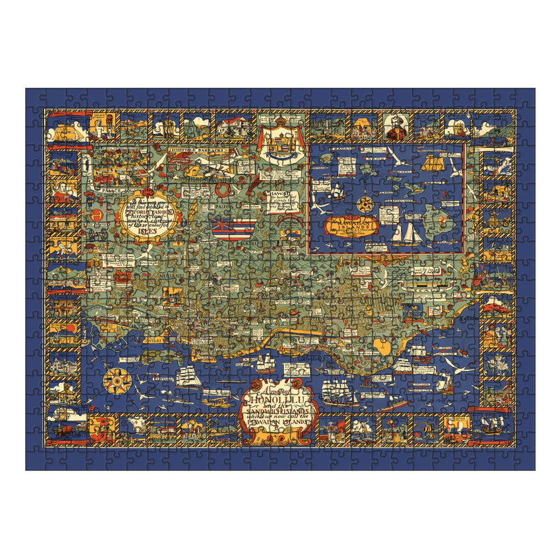 HAWAII Islands Wooden Puzzle | HONOLULU Pictorial Map | Adult Jigsaw Puzzles