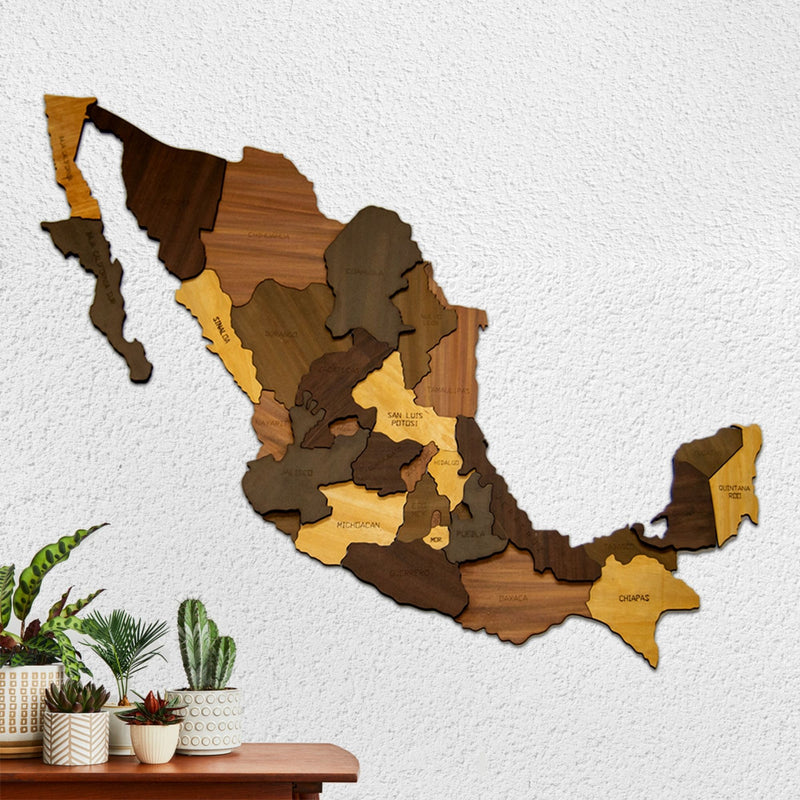 Wooden MAP OF MEXICO | WALL + FLOOR Puzzle