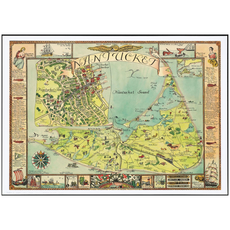 Antique NANTUCKET Map | Wooden Puzzle | Adult Jigsaw | Map Collector gift