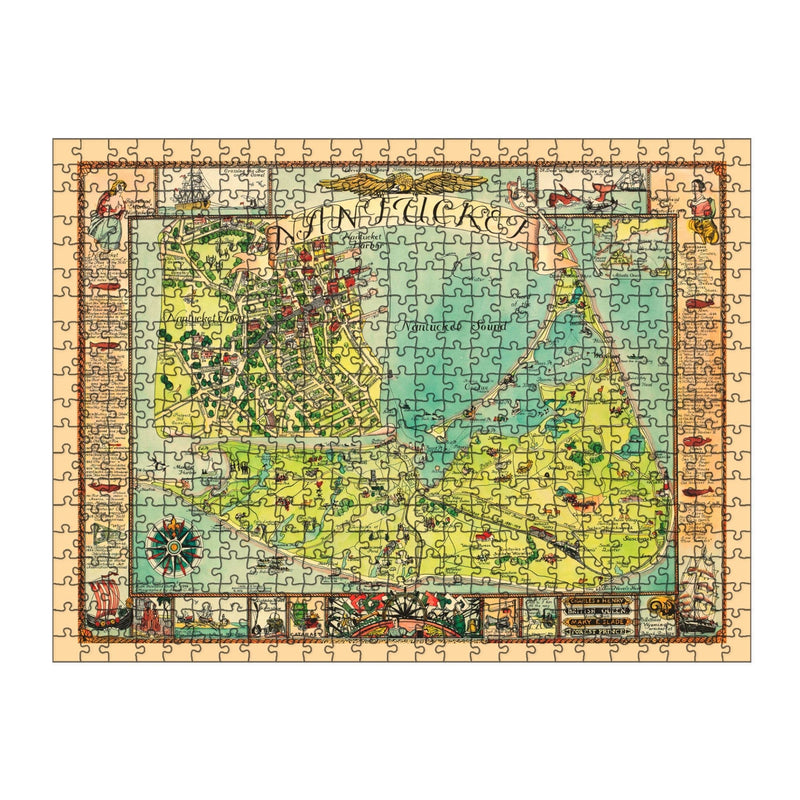 Antique NANTUCKET Map | Wooden Puzzle | Adult Jigsaw | Map Collector gift